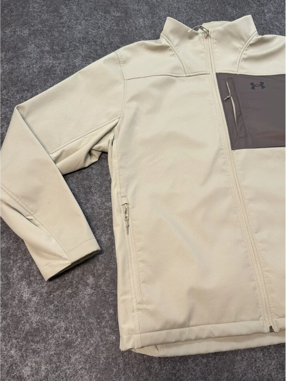 Under Armour ColdGear Infrared Softshell Jacket Men’s XXL Tan Full Zip Coat